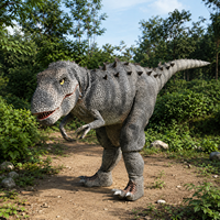 Costume de dinosaure adulte réaliste en acier, jambes cachées, léger, avec son de rugissement, pour la maison, le jardin, le parc d'aventure