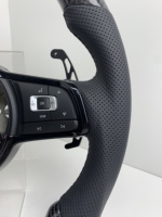 Volant en cuir semi-perforé en fibre de carbone avec écran LED pour Golf 5 6 7 R MK5 MK6 MK7 Gti Polo 6R Passat B8 B6 CC