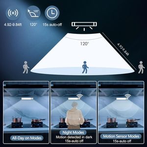 Siêu mỏng USB có thể sạc lại 20cm 30cm 40cm PIR cảm biến chuyển động dẫn dưới ánh sáng tủ - Product Image 2