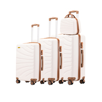 Livraison rapide 4 pièces ABS ensemble de bagages aéroport étui rigide voyage chariot valise maquillage étui voyage valise pour voyage