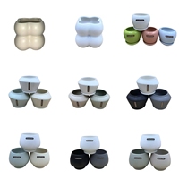 Elegan Matt Glaze Pot bunga keramik putih minimalis dengan lubang drainase tanaman dekorasi rumah yang indah