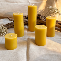 Bougie cylindrique en cire d'abeille semi-artisanale sans fumée, style européen, pour la décoration intérieure des églises, salles de prière et salles de culte bouddhistes