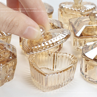 Style personnalisé cristal verre prismatique brosse de lavage ongles liquide tasse monomère élégant ongles Dappen plat avec couvercle