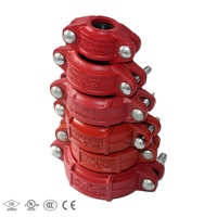 Raccords de pulvérisateurs d'incendie en fonte ductile rouge haute pression approuvés FM, raccord rainuré pour systèmes de protection incendie