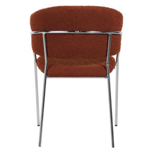 Reposabrazos trasero suave dorado nórdico elegante tapizado para sala de estar gris claro tela Rosa terciopelo moderno café restaurante Silla de comedor - Product Image 5