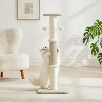 Griffoir vertical pour chat en corde de sisal, durable, avec balle jouet, pour chats d'intérieur, pour protéger les meubles