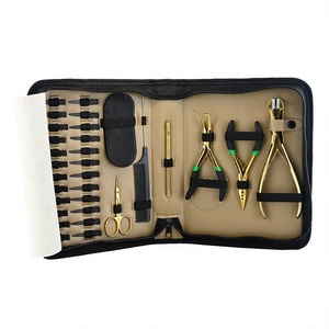 Kit d'outils personnalisés pour extensions capillaires avec pince de pose micro-perles et nano-perles, ciseaux à cheveux en métal et 24 pinces de sectionnement - Product Image 1