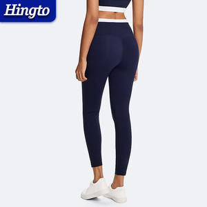 Legging Olahraga Wanita ODM Daur Ulang Model Push Up Warna-Blok Pinggang Tinggi Tanpa Jahitan Depan Legging <span class=keywords><strong>Yoga</strong></span> Fashion Wanita - Product Image 4