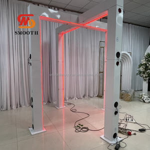 SMOOTH 8FT White Metal Cross Top Chuppah Mandap Fondo de boda de rectángulo suave para decoraciones de eventos indios - Product Image 2