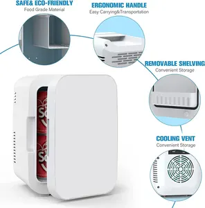 2024 4L Mini Tủ lạnh nhỏ mỹ phẩm sữa mẹ làm lạnh ký túc xá 110V 220V tủ lạnh làm đẹp tủ lạnh xe hơi