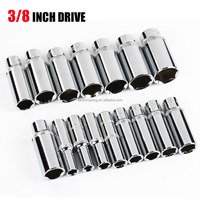 Clé à cliquet à douille à six pans en alliage antirouille CRV de 63 mm, entraînement de 3/8\", douilles hexagonales profondes personnalisables OEM, chromées