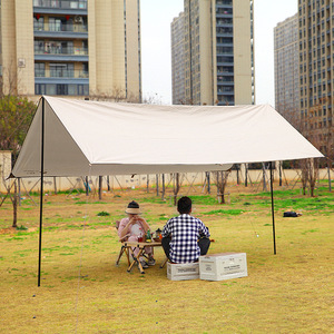 Bâche Oxford rhombique <span class=keywords><strong>ultra</strong></span>-légère enduite d'argent, épaissie, coupe-vent, imperméable et anti-UV pour abri de camping extérieur - Product Image 3
