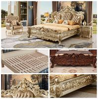 Meubles de chambre à coucher anciens personnalisés de haute qualité, style européen, vente chaude, ensemble de chambre à coucher de style tendance, taille king