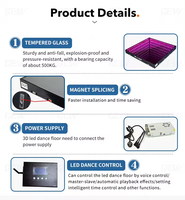 Piste de danse 3D Infinity LED miroir magnétique rechargeable facile à installer