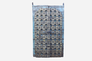 Haswani Handicrafts Antique Hand Carved Wooden <b>Door</b> Vintage <b>Rustic</b> Design - Product Image 2