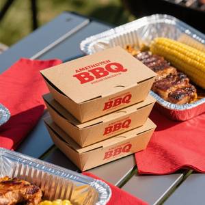 Cajas de papel para hamburguesas francesas con logo personalizado, para llevar pollo, contenedores desechables de calidad para comida rápida. - Product Image 5