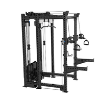 Machine Smith multifonctionnelle pour la musculation à domicile, en acier au carbone, avec pile de poids de 70 kg pour des entraînements de force du corps entier