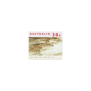 Timbre postal classique <span class=keywords><strong>de</strong></span> collection très prisé : Crocodile d'eau salée d'Australie 30c – Faune australienne à collectionner - Product Image 2