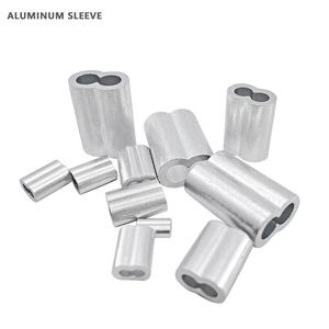 Aluminum Crimping Loop <b>Sleeves</b> <b>Cable</b> Crimp for 3/16 inch Wire Rope Line End - Product Image 2