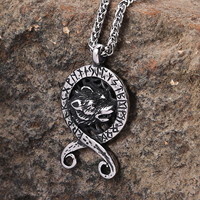 Collier Pendentif Croix Viking en Acier Inoxydable pour Hommes, Bijoux Viking en Gros, Thème Mythologie Nordique, Prêt à Expédier
