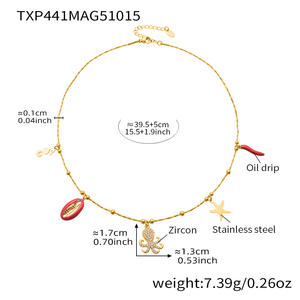 Set di Gioielli da Festa per Donna in Acciaio Inox Placcato <span class=keywords><strong>Oro</strong></span> 18k con Orecchini Rosso Corallo Design Polpo e Tartaruga Bracciale e <span class=keywords><strong>Collana</strong></span> con Zirconi - Product Image 3