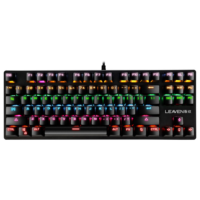 LEAVEN K550 Punk Mechanical Keyboard 87 Keys USB Type-C RGB Backlit Programmable Game Competition Office Professional Keyboard