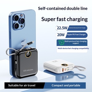Banco de Energía de Carga Rápida de 20000 mAh y 22.5 W en Oferta, Cable Integrado, Pantalla Digital Redonda, Gran Capacidad - Product Image 5
