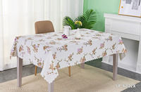 IUIU personnalisé fleur rouge Floral Table à manger tissu lin