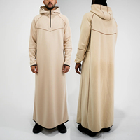Qamis marocain pour homme, entièrement personnalisable, nouveau design, fermeture éclair, coupe ample, manches longues avec capuche, robes musulmanes