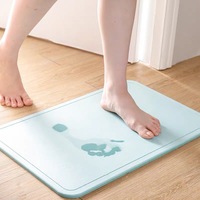 Tapis de bain à diadème Super sec, grand format, antidérapant, pour chambre à coucher, douche, salle de bains, noir