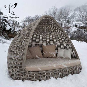 Sofá Cama de Playa Resistente, Material de Ratán Grueso, Cama de Día para Exteriores, Tumbona - Product Image 5