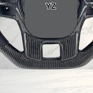 Volant en cuir avec bande centrale de style sportif YZ Factory, en fibre de carbone, compatible avec Ford Ranger T6 2015-2022 Crown <span class=keywords><strong>Victoria</strong></span> - Product Image 3