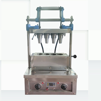 Machine à cornets de glace gaufrés personnalisable de haute qualité avec 4 cornets, nouvelle, facile à utiliser, capacité de 100L/h