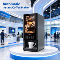 Machine à café instantanée en libre-service, 3 boissons chaudes + eau chaude indépendante, usage commercial pour stations-service, vente en gros directe usine