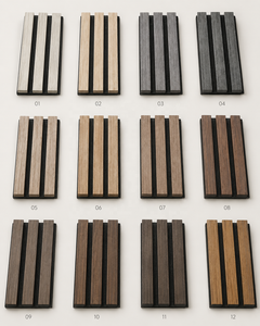 Pannello Fonoassorbente WYRAX per Showroom 3000x600x21mm <span class=keywords><strong>con</strong></span> <span class=keywords><strong>Doghe</strong></span> <span class=keywords><strong>in</strong></span> <span class=keywords><strong>Legno</strong></span> MDF Nero Opaco e Feltro PET Nero - Product Image 6