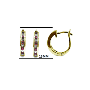 Usine directe bijoux Design à la mode haut de gamme 18k solide or jaune diamant naturel rond mince boucle d'oreille Huggie pour femme - Product Image 2