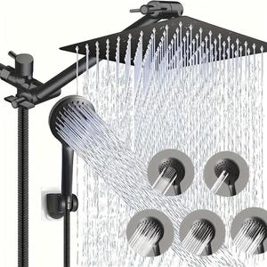Pommeau de douche en acier inoxydable - fixation murale, apparent, douche pluie pour salle de bain - Product Image 5