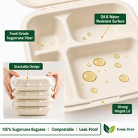 Conteneur alimentaire jetable en fibres végétales biodégradables de 1500 ml, grande capacité, fabriqué en Chine