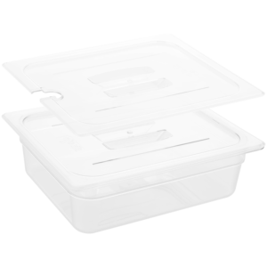 Bac GN en PP transparent de qualité alimentaire, durable, argenté, pour cuisine, restaurant, équipement de restauration - Product Image 1