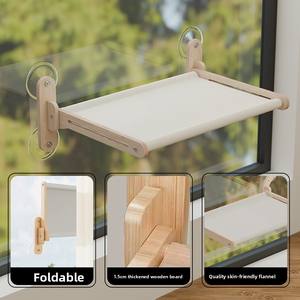 Lit suspendu pour chat, hamac pliable à ventouse pour balcon et fenêtre, idéal pour bronzer et dormir, avec option <span class=keywords><strong>de</strong></span> pose <span class=keywords><strong>au</strong></span> <span class=keywords><strong>sol</strong></span> - Product Image 4