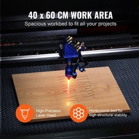 Machine de gravure Laser CO2 60W Type de portique de puissance pour les formats graphiques en bois MDF cristal de papier métallique pris en charge (DXF LAS DST)