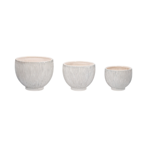 Set di 3 Vasi in Ceramica Moderni Arrotondati per Decorazione Interna ed Esterna - Product Image 1