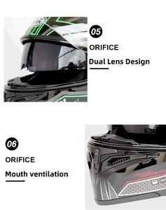 Nuevo diseño de motocicleta ABS DOT Smart Blue-Tooth Racing casco Hombres Mujeres Motocross casco de cara completa casco de montar motocicleta - Product Image 4