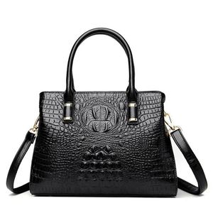 Women's Large Capacity Tote Bag Single Shoulder Crossbody Pattern Fashionable Middlen Aged Handbag with Two Straps <b>Open</b> Closure - Product Image 3