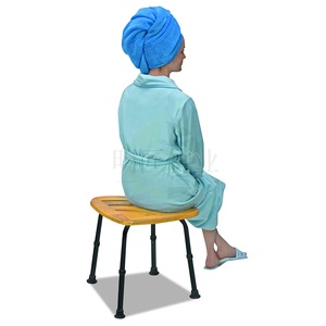 Tabouret de bain pliable en bambou Mingjiang pour la maison et le sauna - Product Image 5