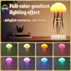 LED Night Light RGB Gradient Jellyfish <strong>Lamp</strong> Dancing Legs Rechargeable Bedroom Living <strong>Jelly</strong> <strong>Fish</strong> Light Ambi Light Jellyfish <strong>Lamp</strong> - Product Image 2