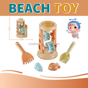 Ensemble de 5 jouets de <span class=keywords><strong>sable</strong></span> de plage d'été éducatifs château en plastique avec moule pour animaux et pelle adapté aux bébés pour une utilisation en piscine extérieure - Product Image 3