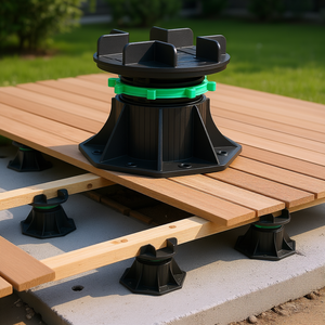 Blocs de terrasse réglables en hauteur de 3,54 à 4,65 pouces, accessoires de sol en plastique, installation facile, finition mate - Product Image 2