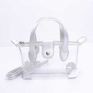 Sac bandoulière vintage en PVC transparent personnalisé pour femme, mini sac de voyage à fermeture éclair, sac de plage réutilisable, imperméable, rouge - Product Image 2