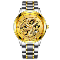 Nouveau design 2020 luxe hommes montre or dragon montre en acier inoxydable quartz montres en diamant FD032